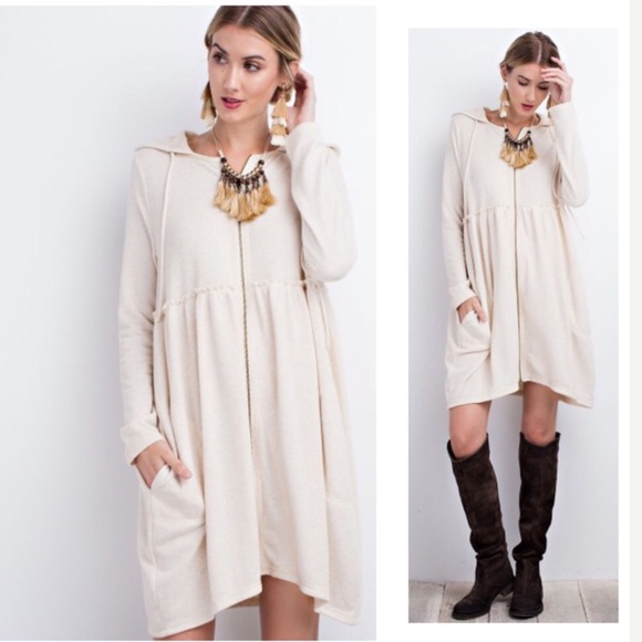 Hacci Knit Oversized Hooded Cardigan/Dress - Picture 1 of 2